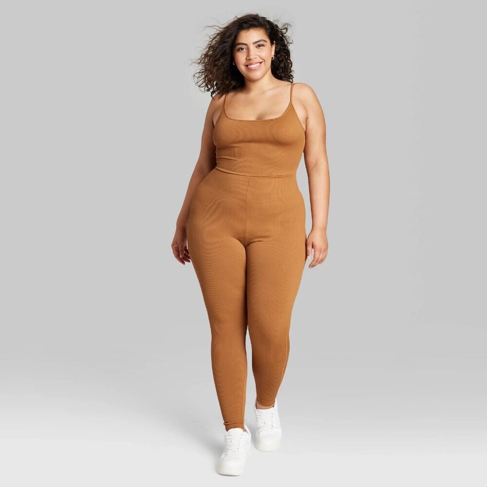 3X - Womens Seamless Fabric Bodysuit - Wild Fable - Brown